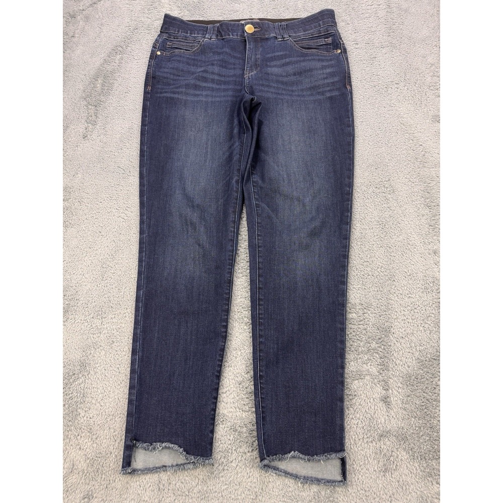 Democracy Jeans Women 10 Blue AB Technology Raw Hem Skinny Denim 30" Inseam